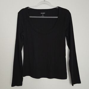 Ribbed Black Long Seeve Size Large